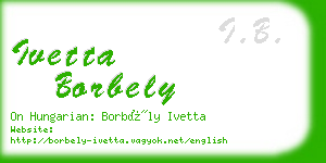 ivetta borbely business card